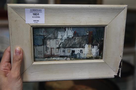 § George Hammond Steel (1900-1960) Essex Cottages (Thaxted) 3.25 x 6.5in.